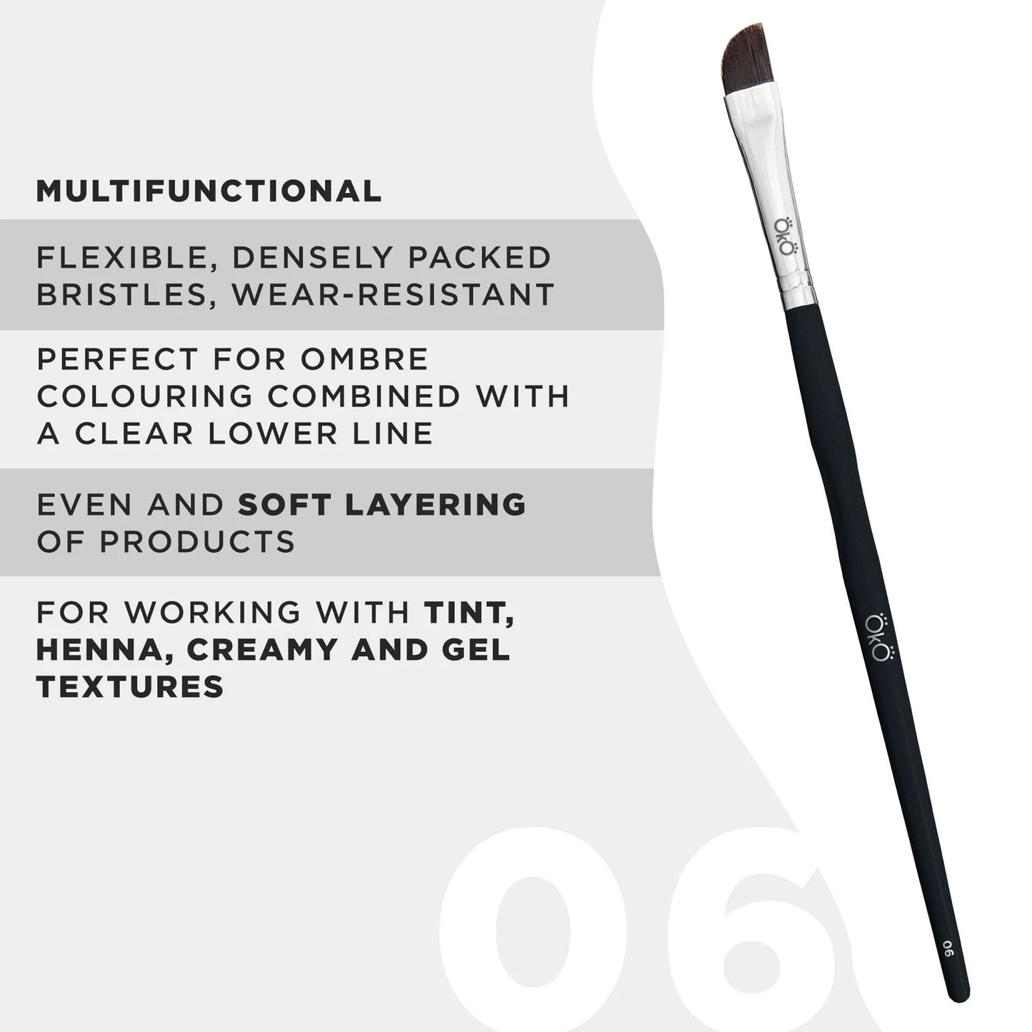Soft Large Angled Brush OKO #6 BLACK EDITION