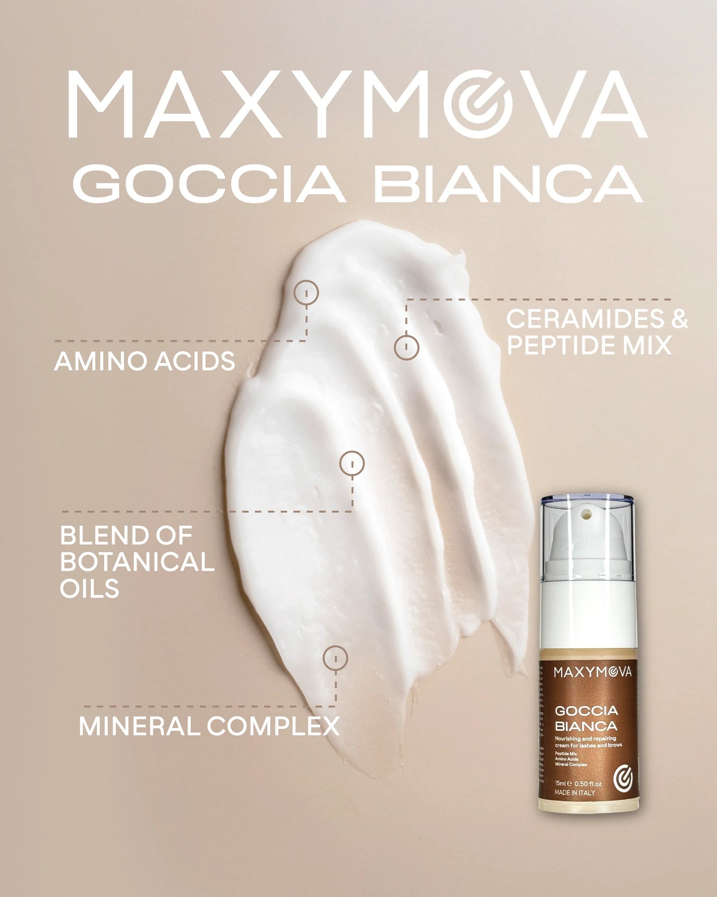 GOCCIA BIANCA NOURISHING AND REPAIRING CREAM LASH & BROW LAMINATION MAXYMOVA