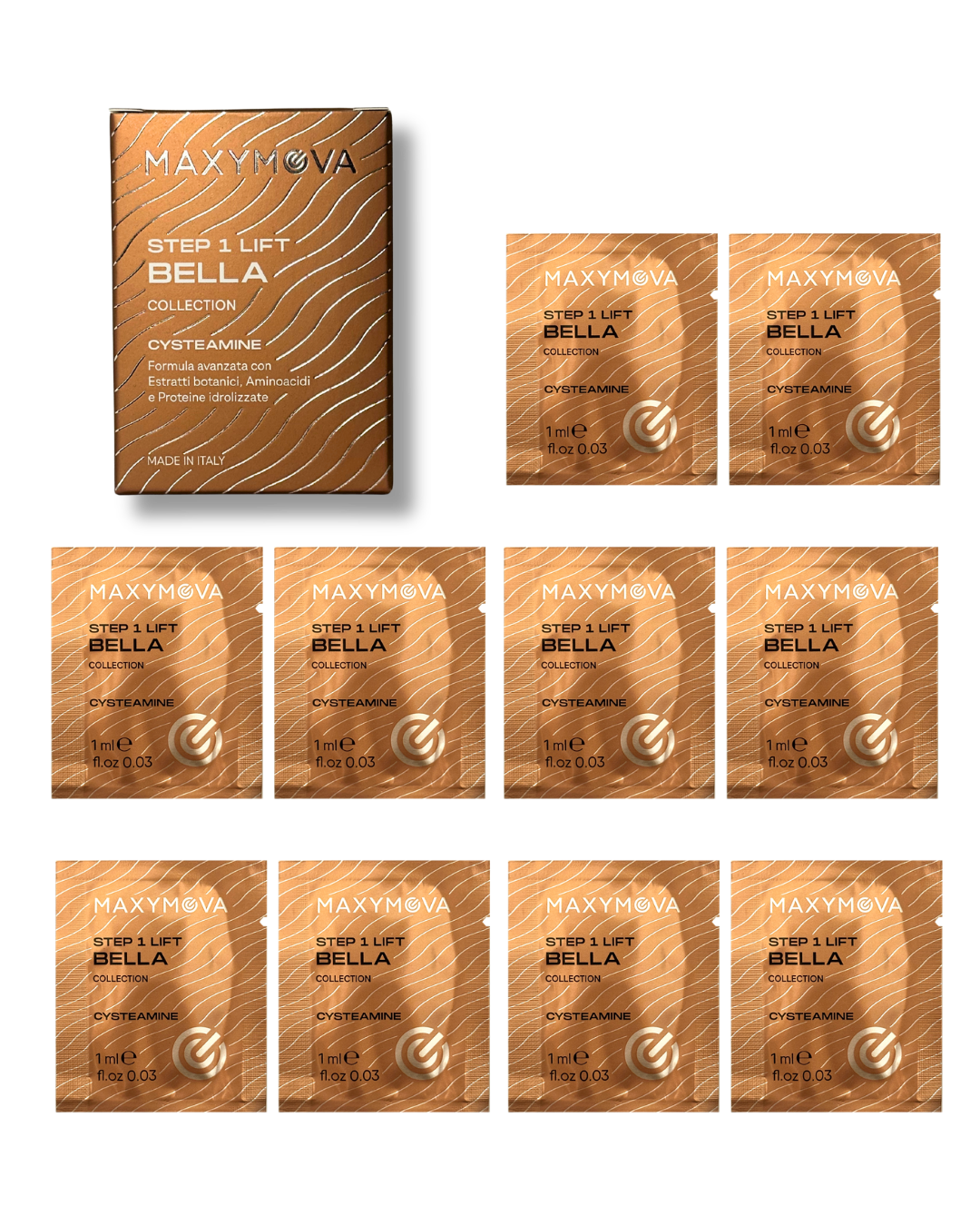 STEP 1 LIFT CYSTEAMINE LAMINATION MONODOSE SACHETS – BELLA COLLECTION KOREAN LASH & BROW SYSTEM – 10 X 1 ML