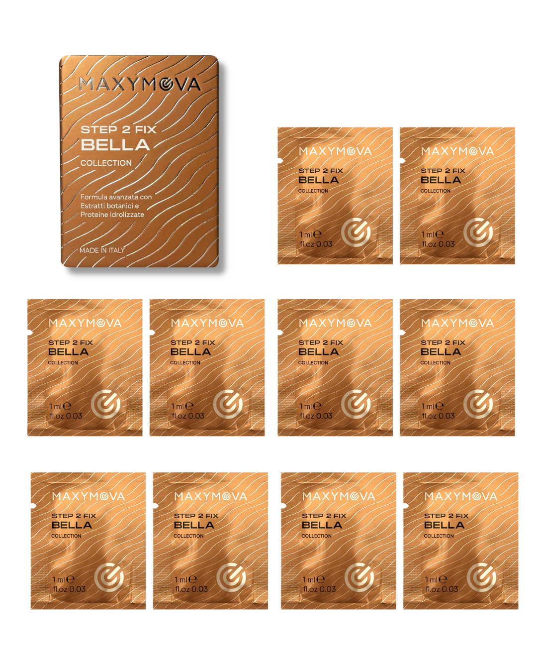 BELLA STEP 2 FIX MONODOSE LAMINATION SACHETS – BELLA COLLECTION KOREAN LASH & BROW SYSTEM – 10 X 1 ML