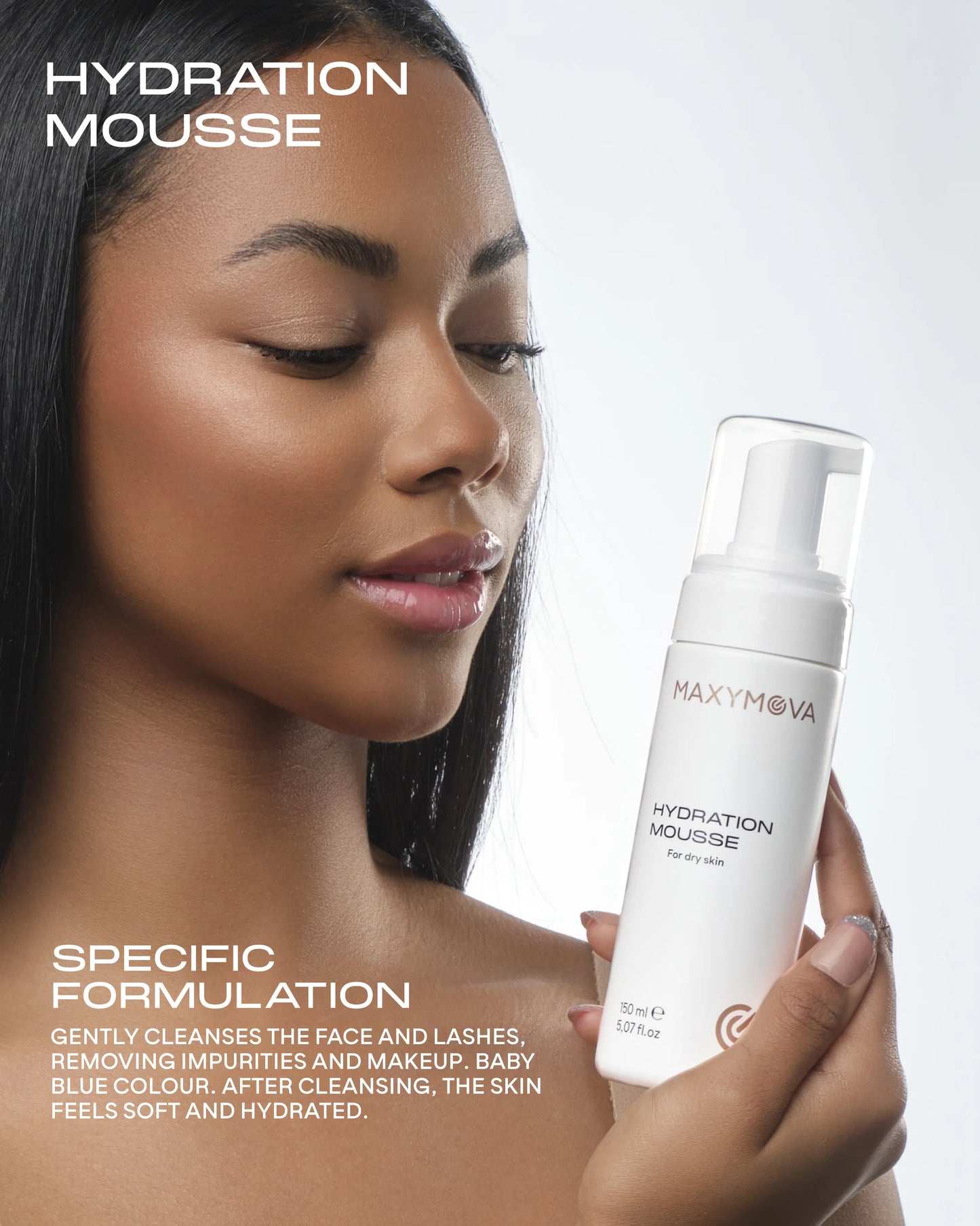 HYDRATING MOUSSE 150 ML LASH&FACE WITH ORGANIC ALOE VERA, JERICHO ROSE EXTRACT