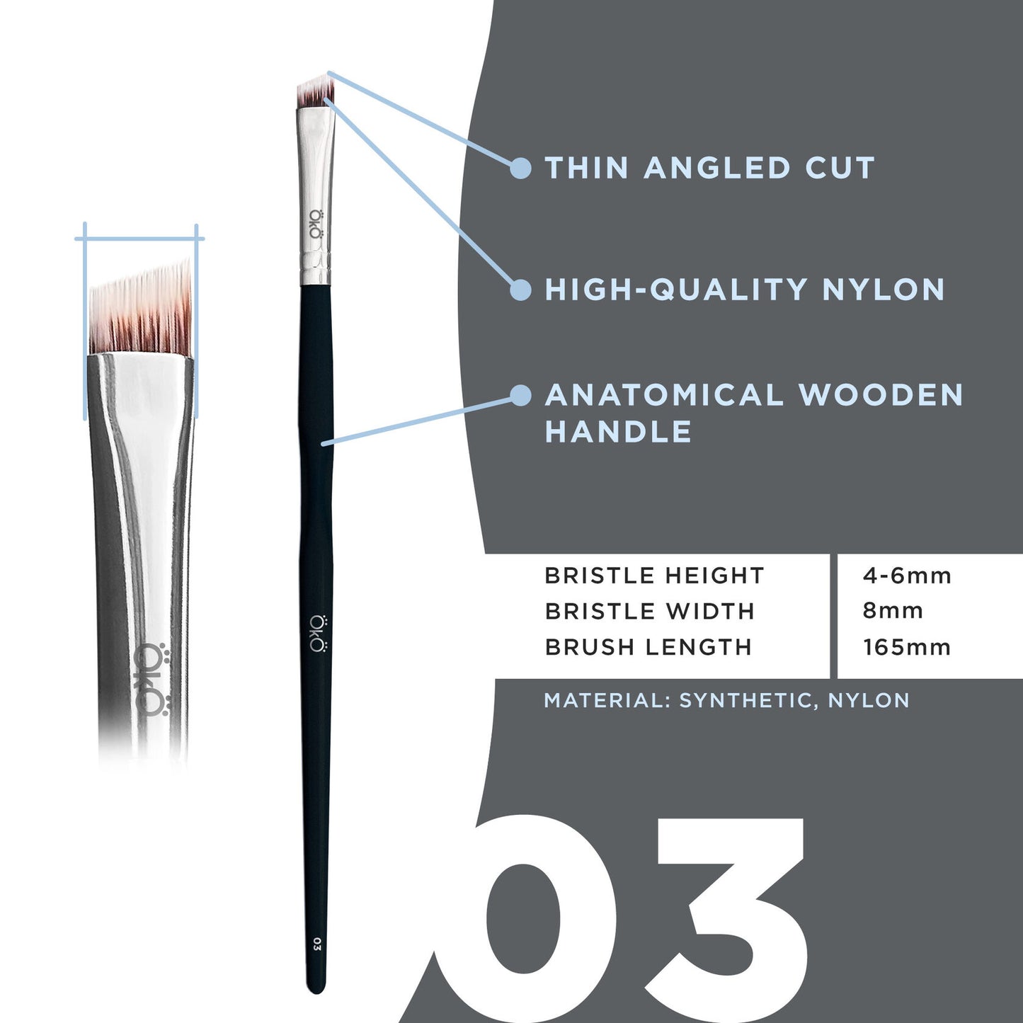Angled Brush OKO #3 BLACK EDITION
