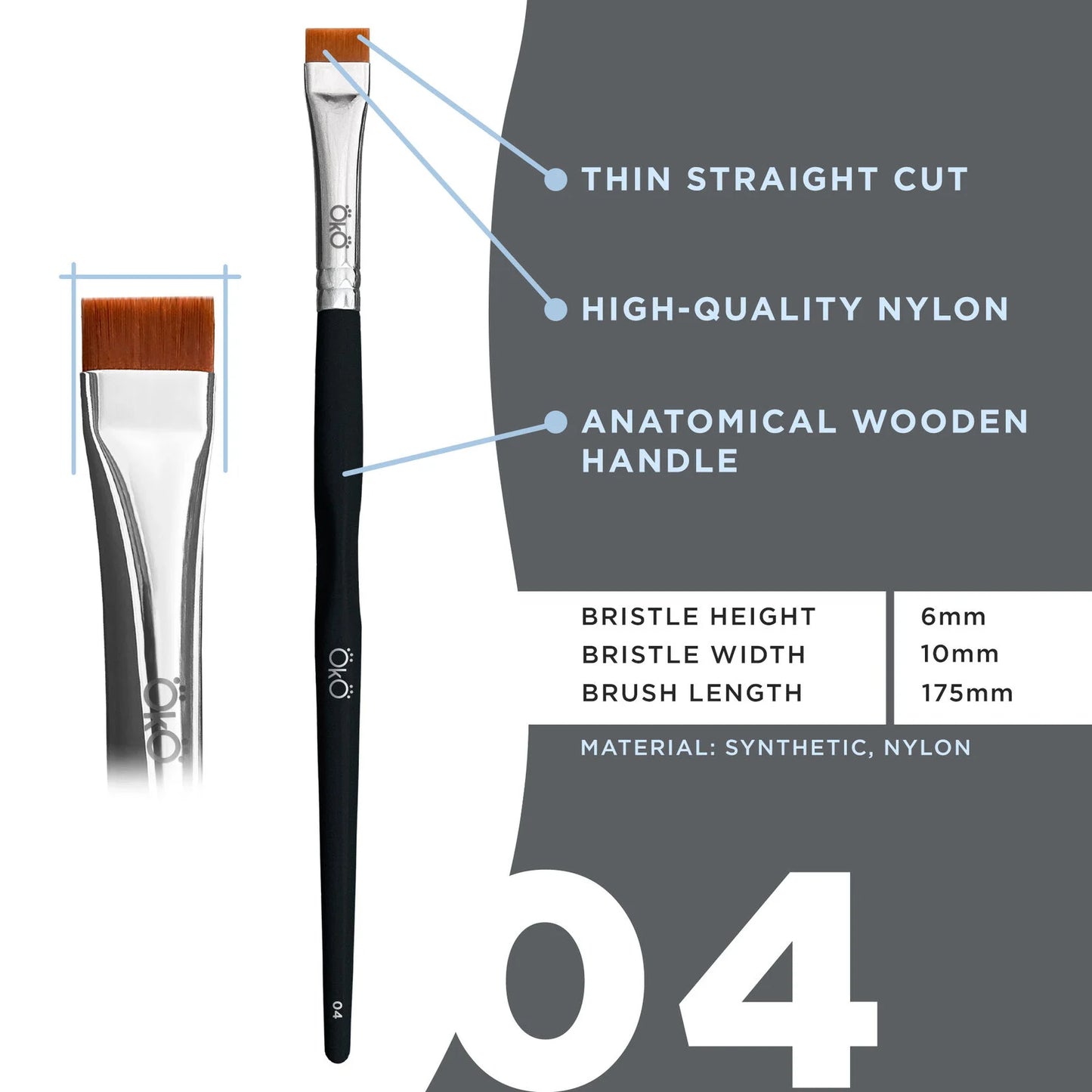 Flat Brush OKO #4 BLACK EDITION