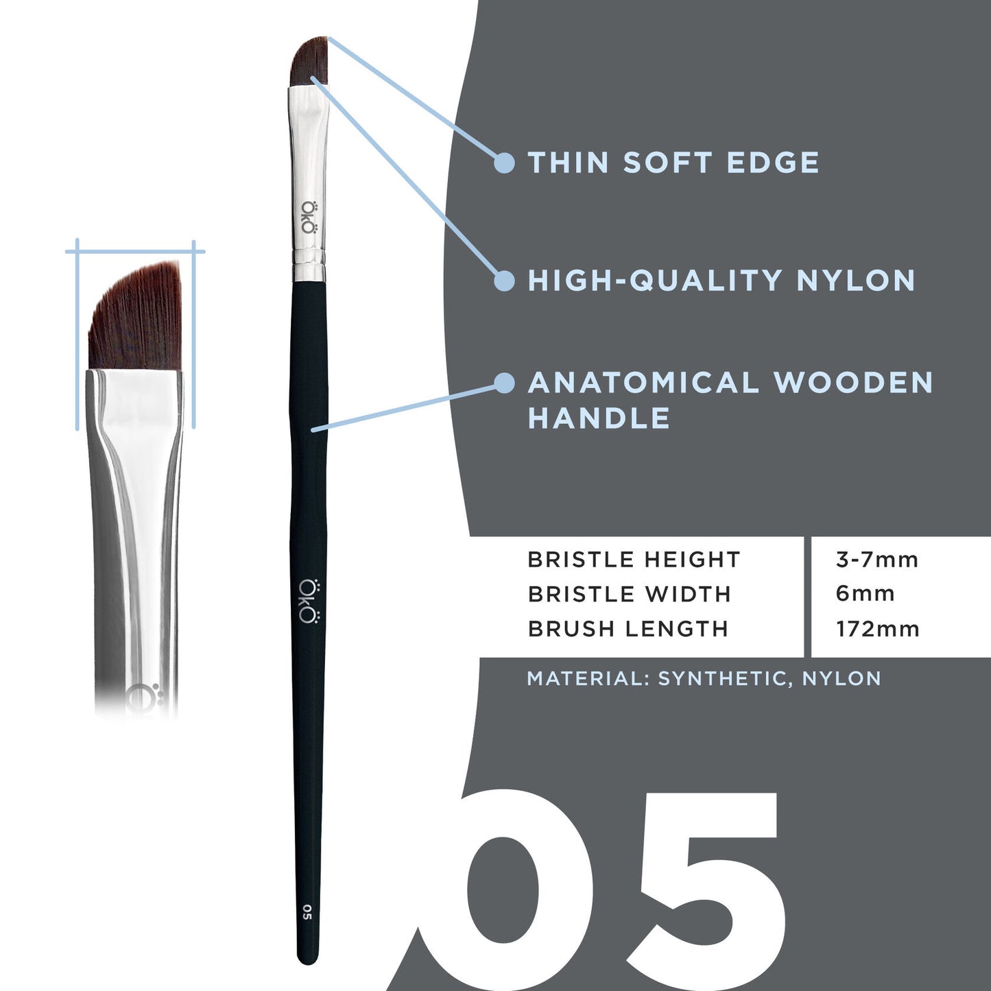 Soft Angled Brush OKO #5 BLACK EDITION
