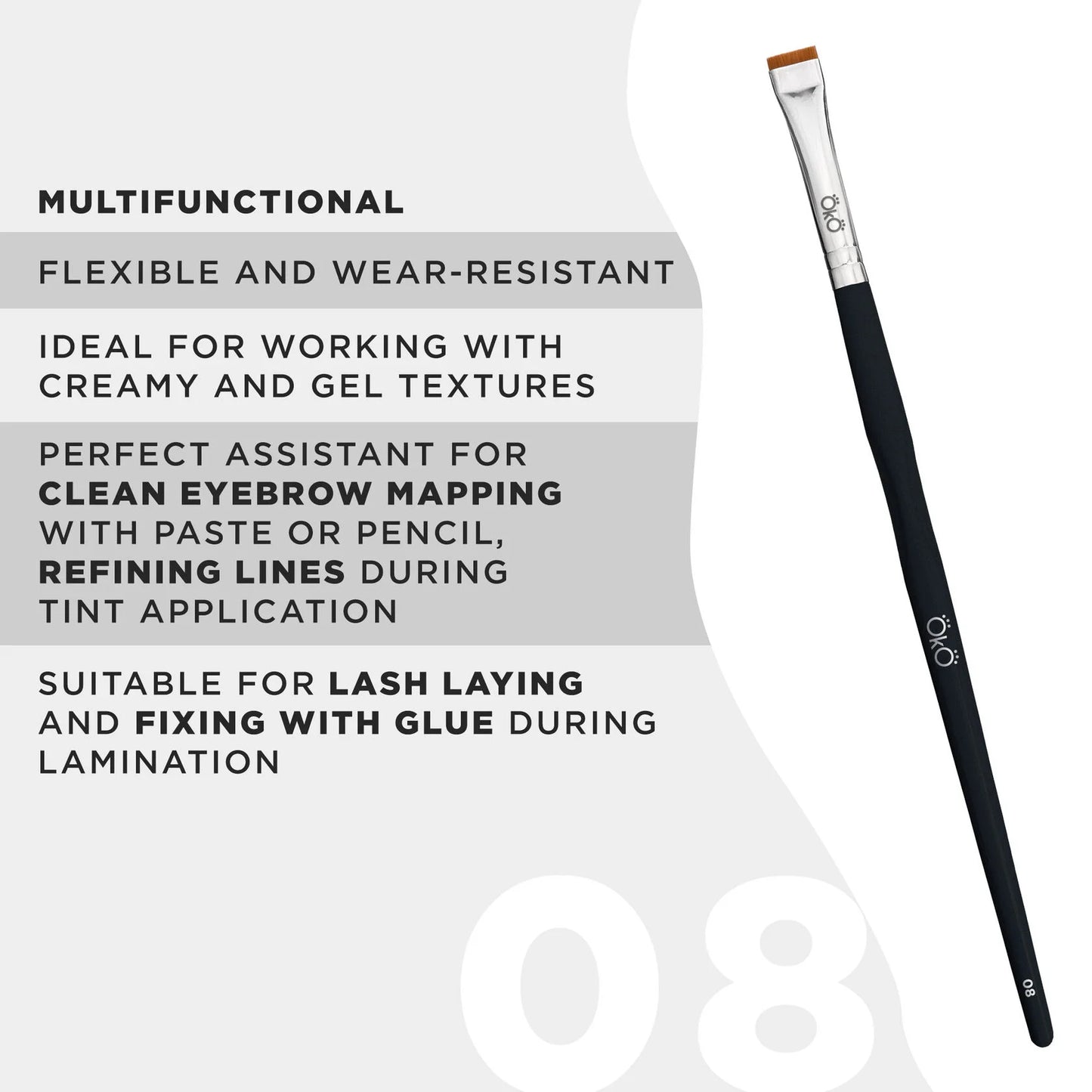 Flat Brush OKO #8 BLACK EDITION