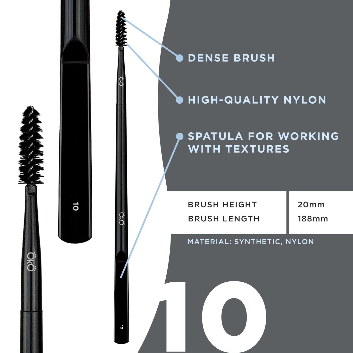 Brush double-sided OKO #10 BLACK EDITION