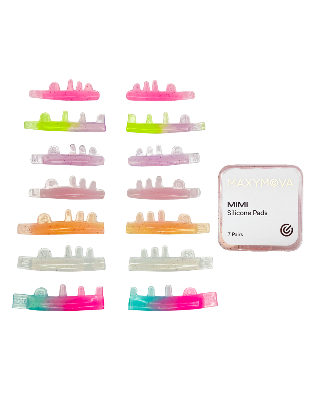 MIMI SILICONE EYELASH LIFT SHIELDS - 7 PAIRS - HYBRID C CURL TYPE FOR PERFECT CURLING