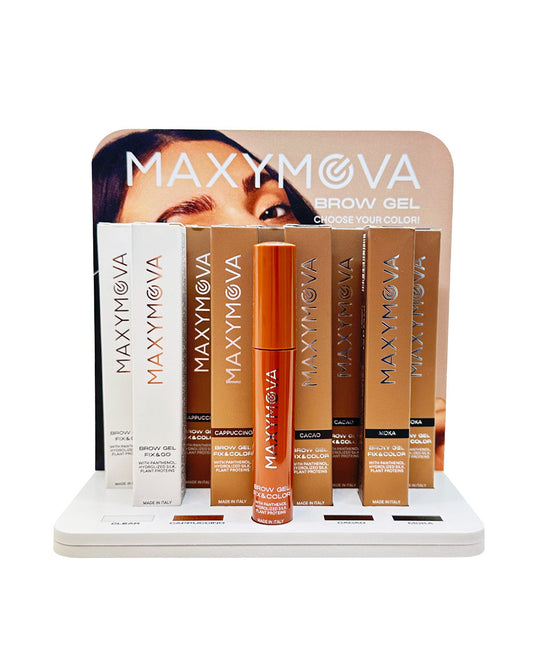 MAXYMOVA BROW GEL DISPLAY STAND – 9-SLOT PLUS TESTER SALON ORGANIZER