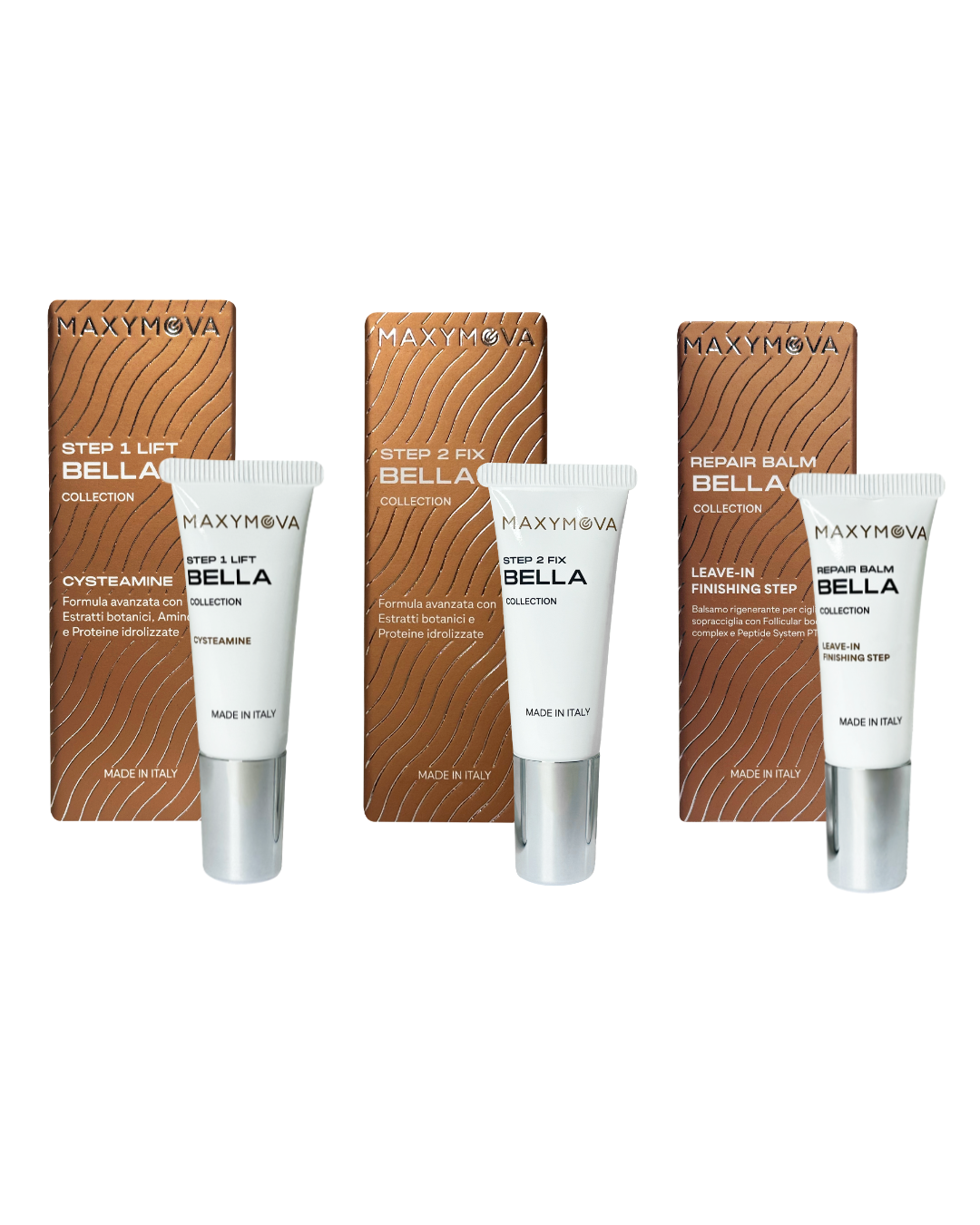 BELLA COLLECTION KOREAN LASH & BROW SYSTEM KIT - STEP 1, 2, 3 10ML TUBE