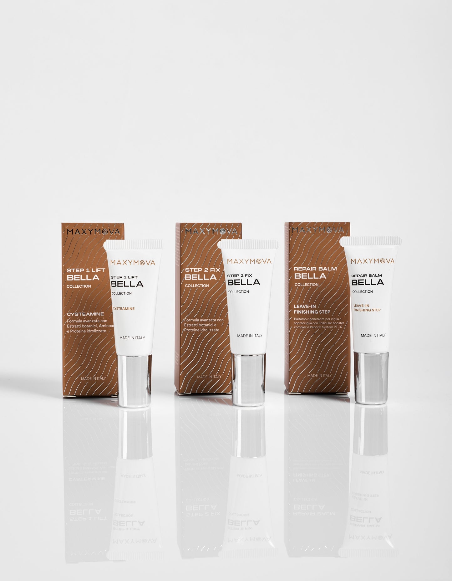 BELLA COLLECTION KOREAN LASH & BROW SYSTEM KIT - STEP 1, 2, 3 10ML TUBE